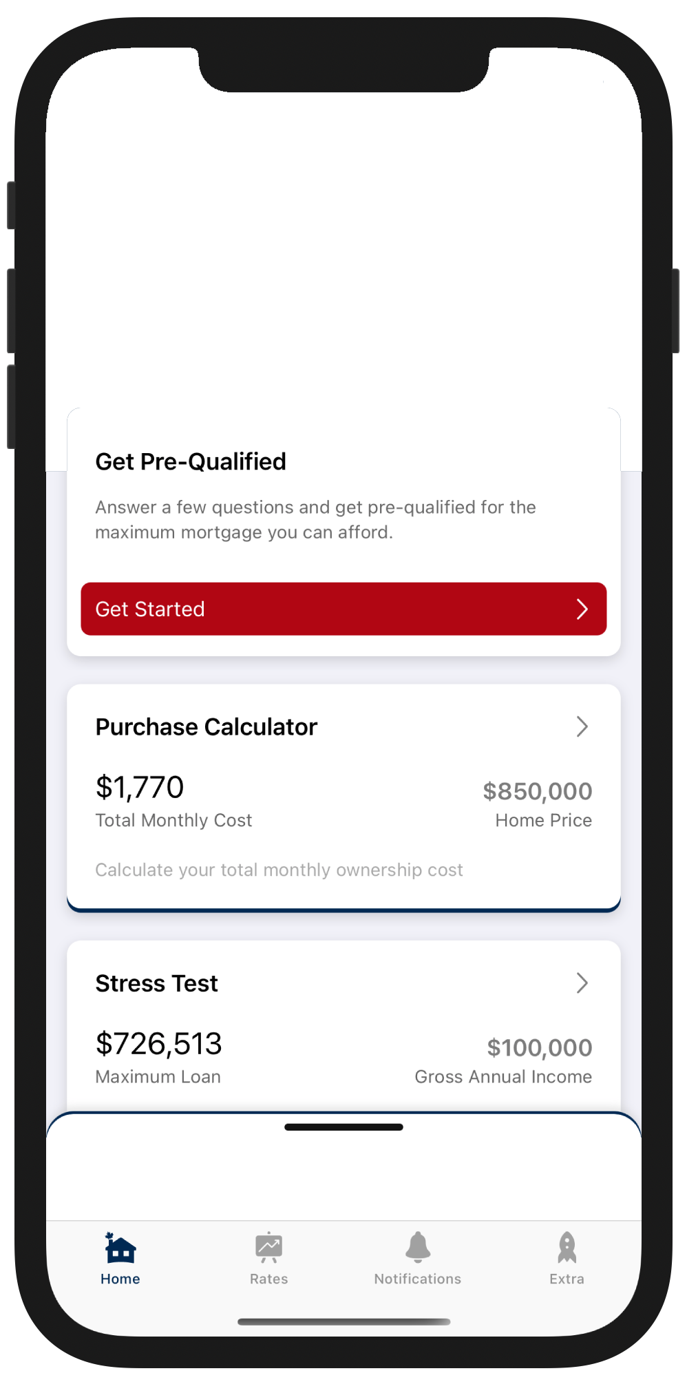 Canadian Mortgage App content preview